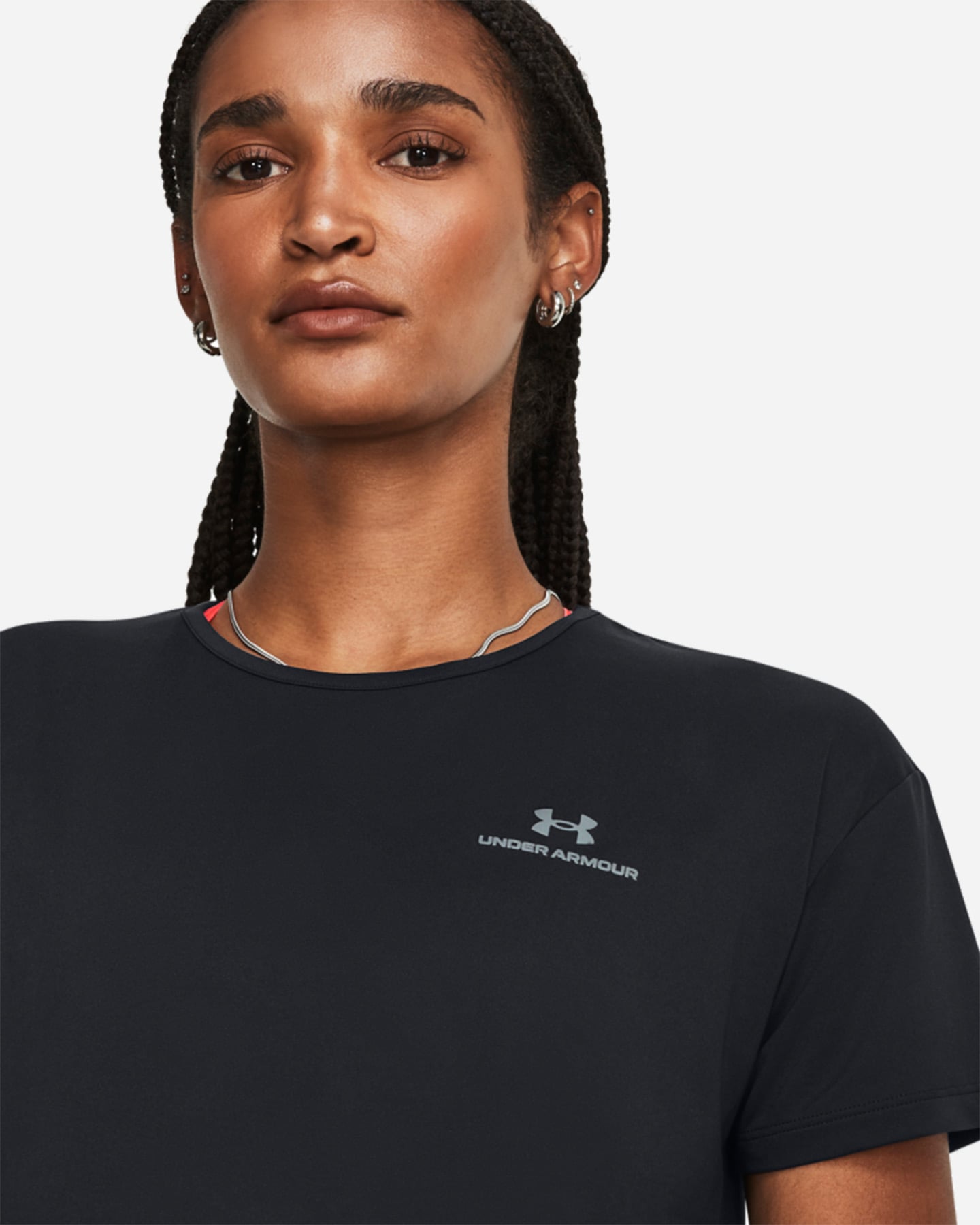 T-shirt training UNDER ARMOUR RUSH SMALL LOGO W - Nero - 3 | Cisalfa Sport