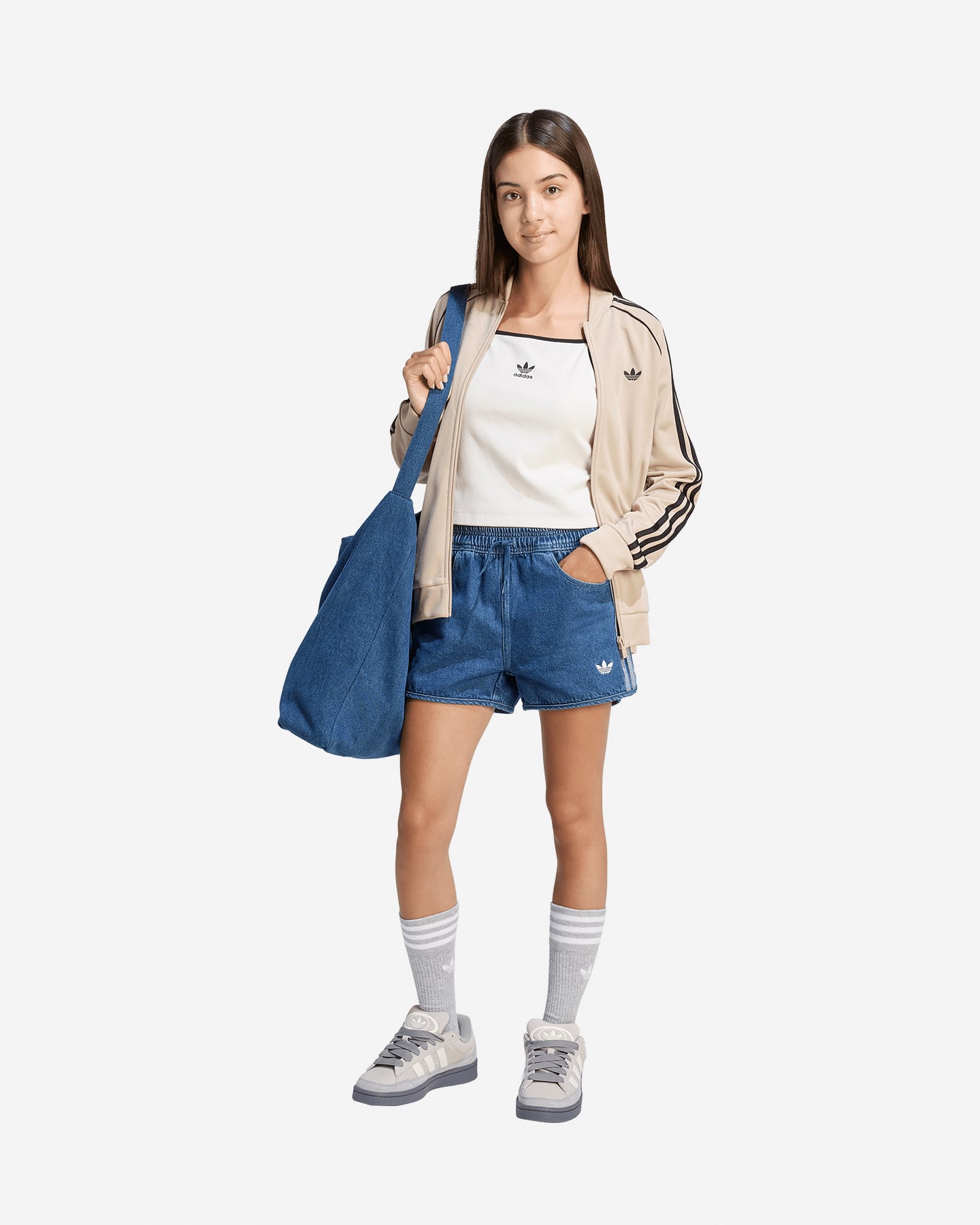 Pantaloncini ADIDAS DENIM 3STRIPES JR - Blu - 3 | Cisalfa Sport