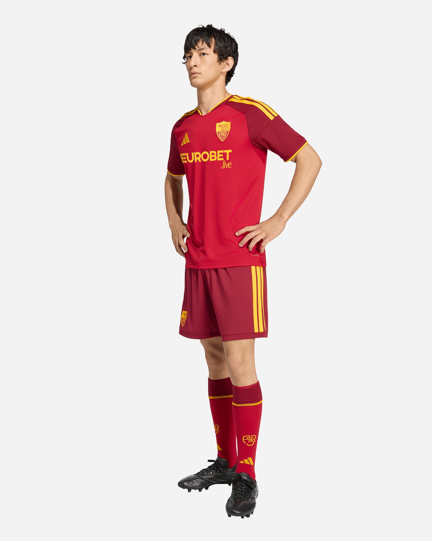 Pantaloncini calcio ufficiali ADIDAS AS ROMA HOME 26-27 M - Rosso - 2 | Cisalfa Sport