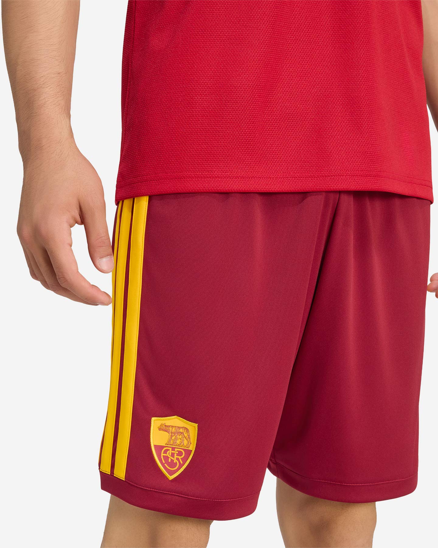 Pantaloncini calcio ufficiali ADIDAS AS ROMA HOME 26-27 M - Rosso - 4 | Cisalfa Sport