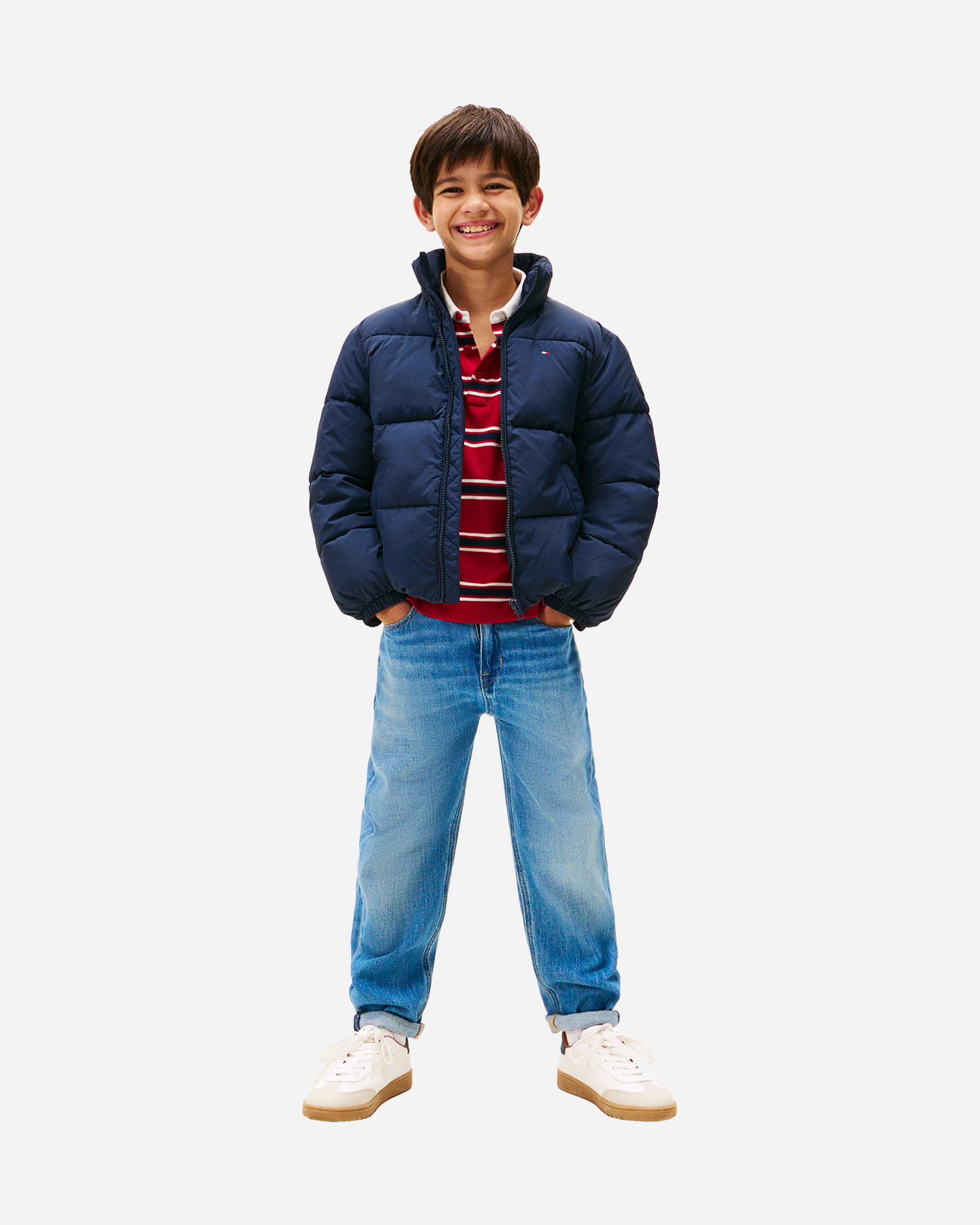 Giubbotto TOMMY HILFIGER FLAG PUFFER JR - Blu Navy - 4 | Cisalfa Sport