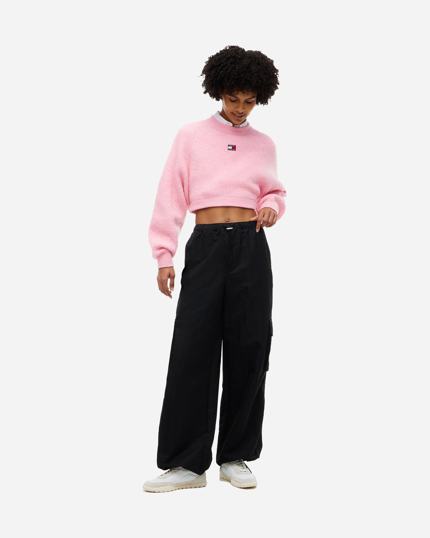 Maglione TOMMY HILFIGER CROP BADGE W - Rosa - 3 | Cisalfa Sport