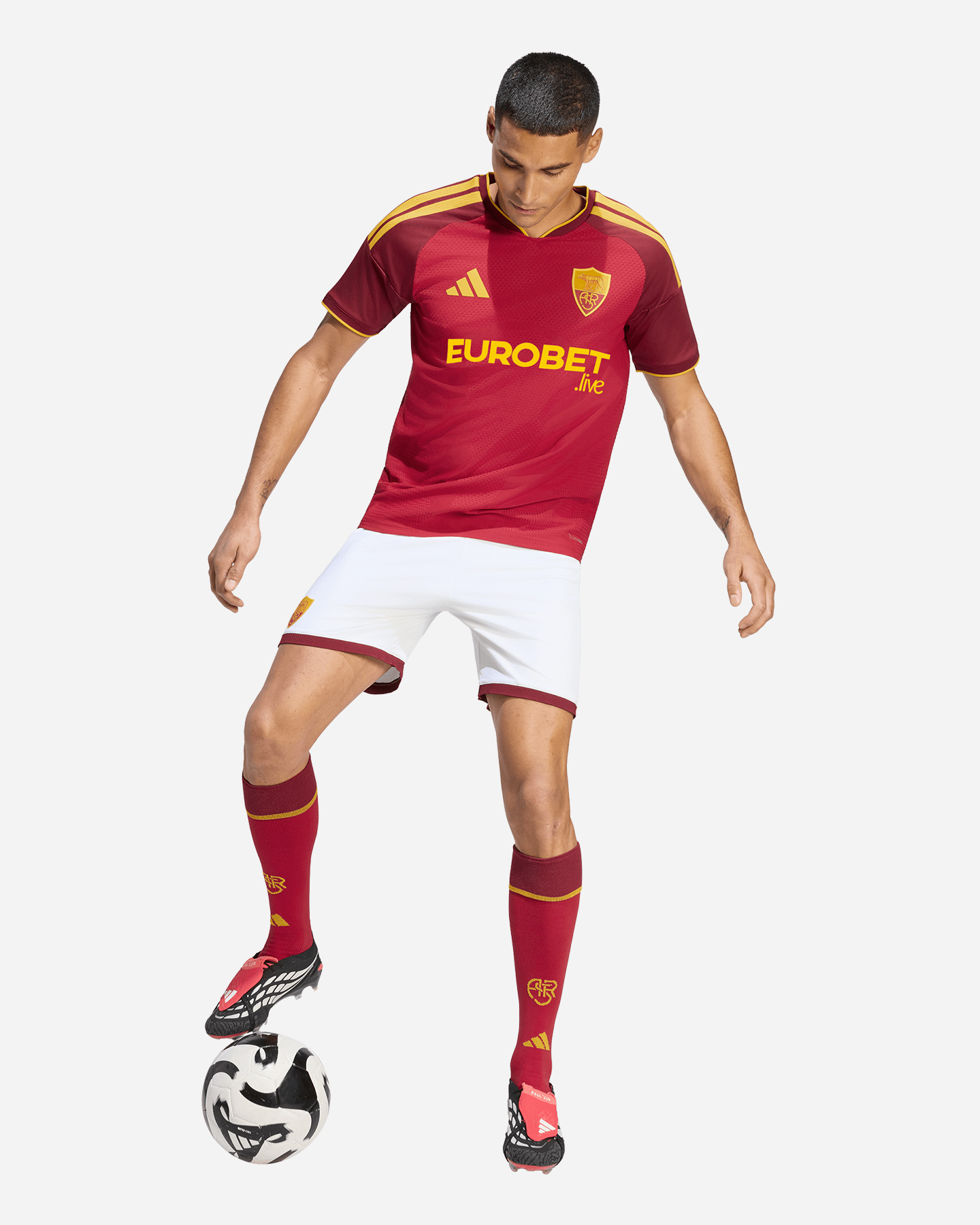 Maglia calcio ufficiale ADIDAS AS ROMA HOME AUTHENTIC 26-27 M - Rosso - 4 | Cisalfa Sport