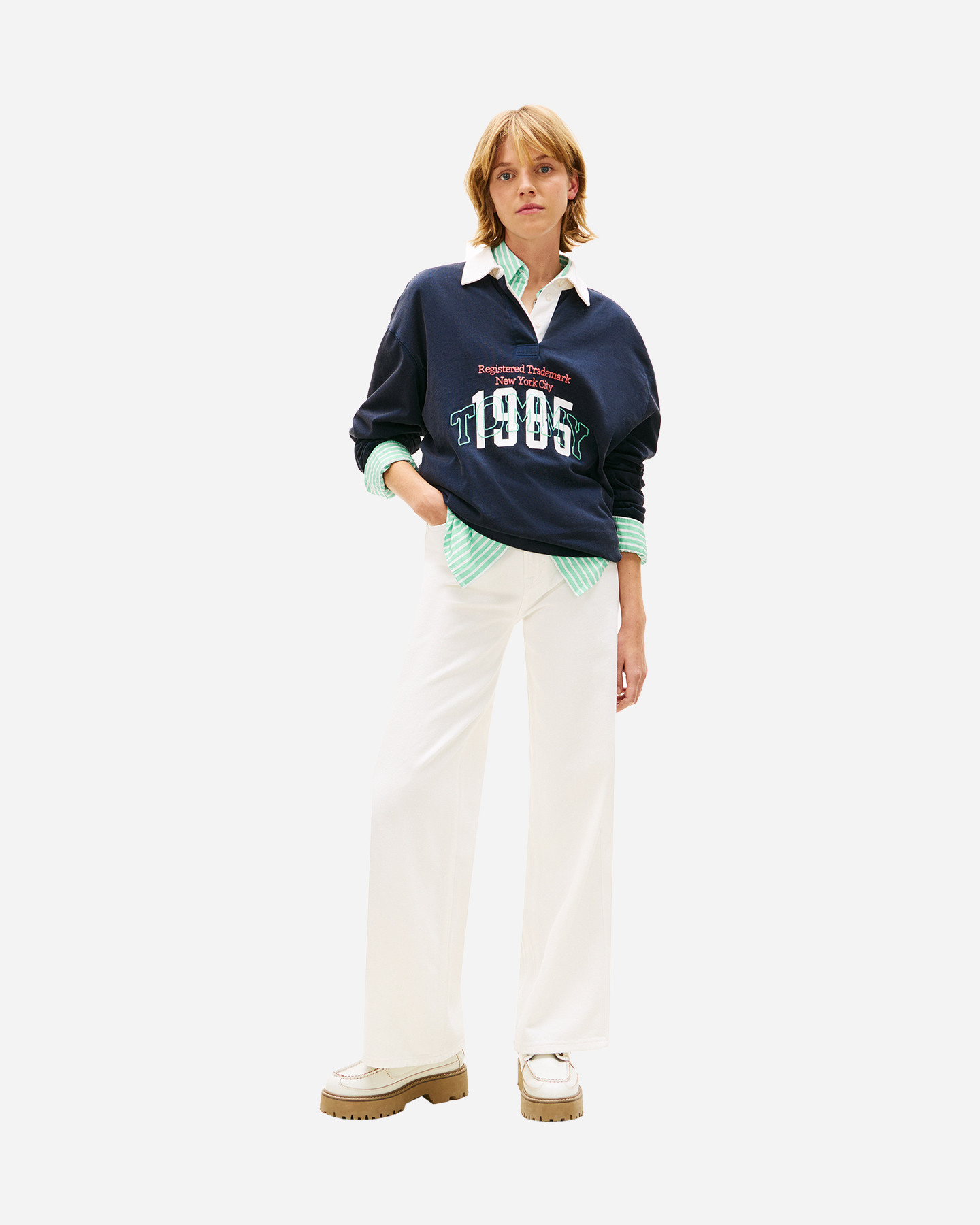 Jeans TOMMY HILFIGER CLAIRE HIGH RISE W - Bianco - 2 | Cisalfa Sport