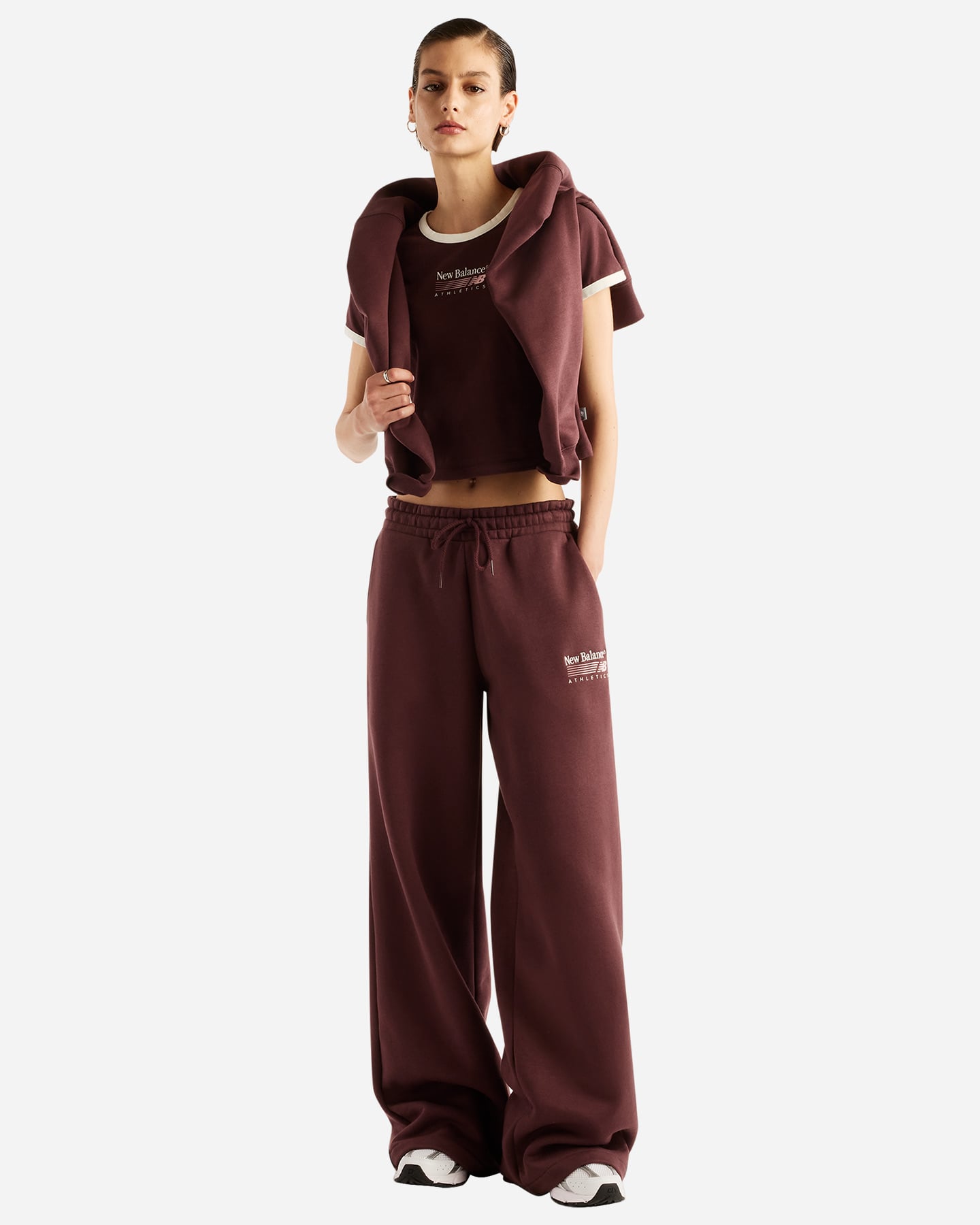 Pantalone training NEW BALANCE WIDE LEG TRACKSIDE W - Rosso - 2 | Cisalfa Sport