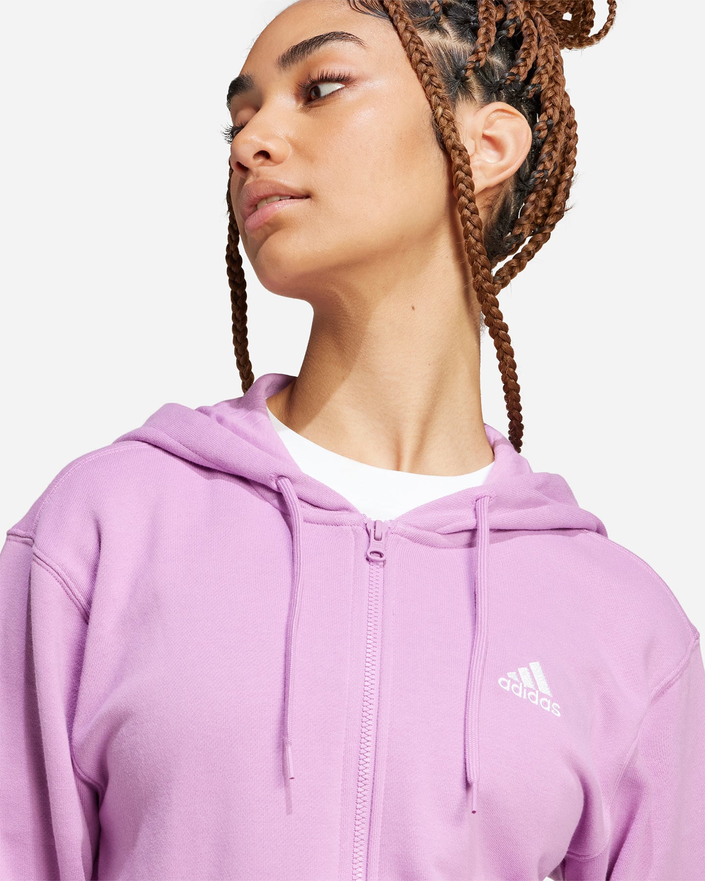 Felpa ADIDAS ESSENTIALS LINEAR W - Viola - 3 | Cisalfa Sport