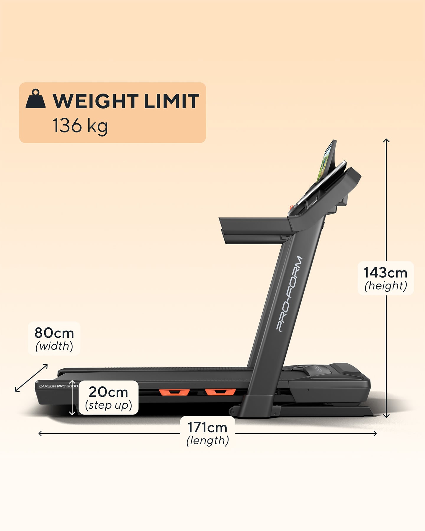 Tapis roulant PRO FORM CARBON TLS - Nero - 3 | Cisalfa Sport