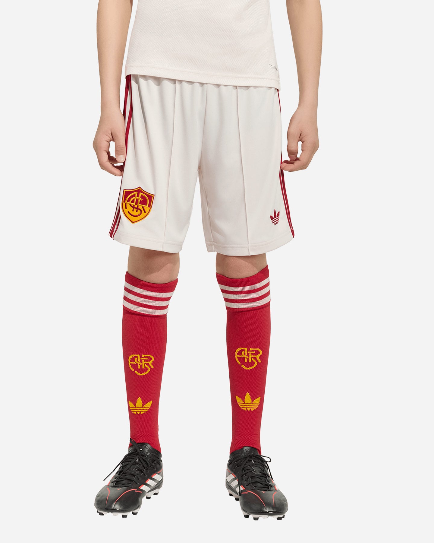 Pantaloncini calcio ufficiali ADIDAS AS ROMA AWAY 26-27 JR - Bianco - 1 | Cisalfa Sport