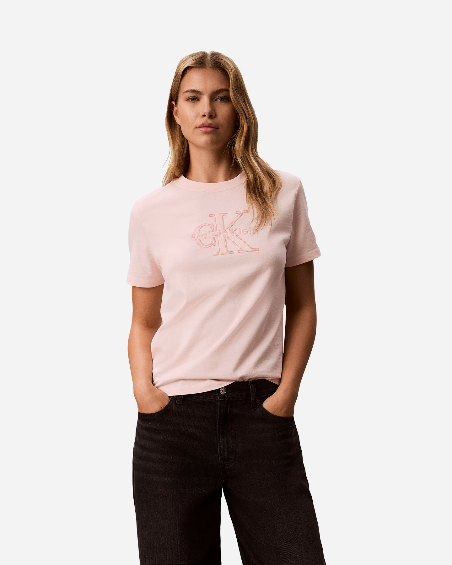 T-shirt CALVIN KLEIN JEANS MONOLOGO W - Rosa - 1 | Cisalfa Sport