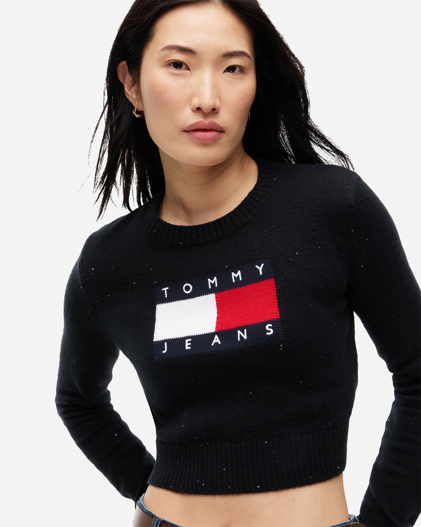 Maglione TOMMY HILFIGER SPARKLE FLAG W - Nero - 4 | Cisalfa Sport