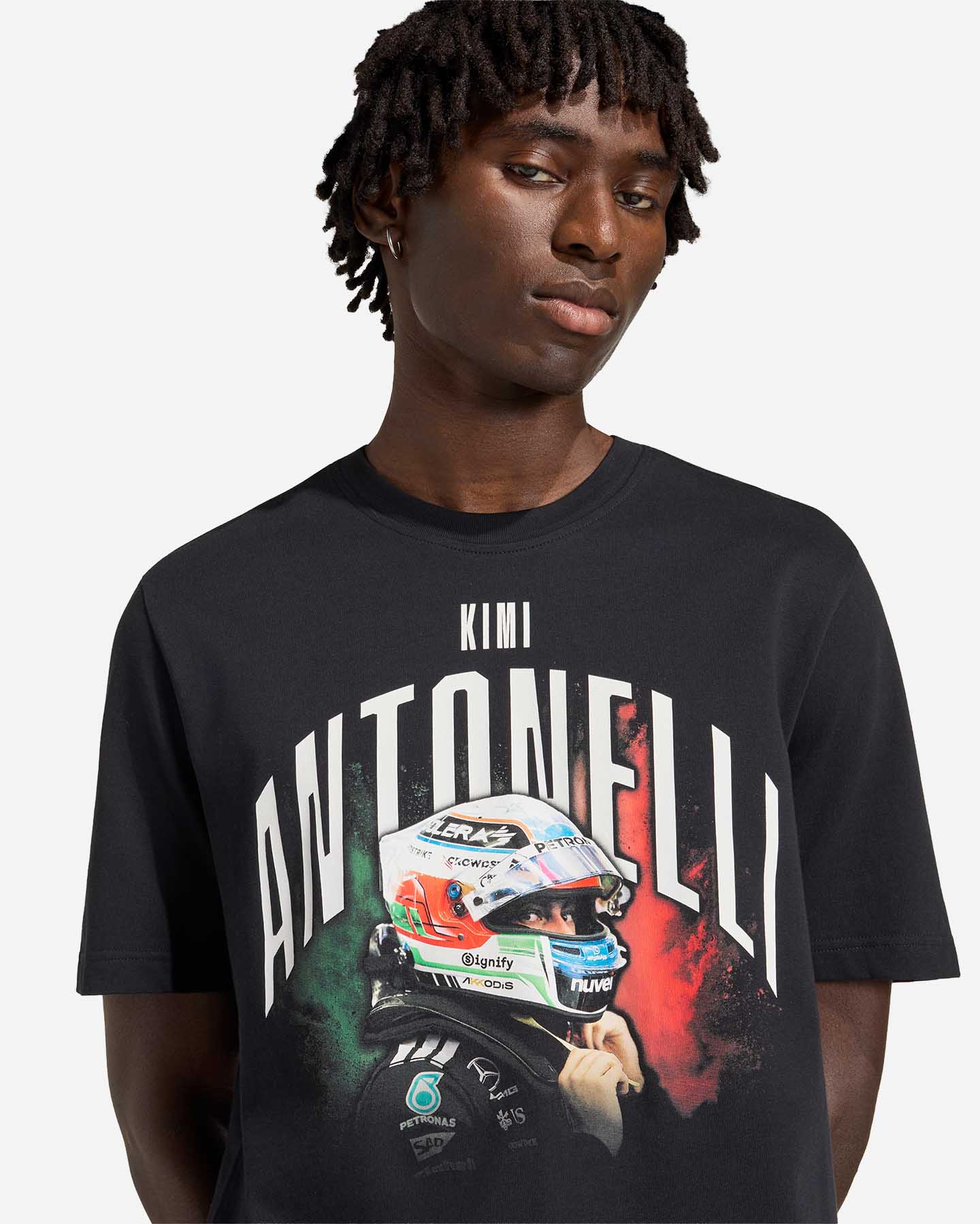 T-shirt ADIDAS MERCEDES AMG PETRONAS FORMULA 1 KIMI ANTONELLI M - Nero - 4 | Cisalfa Sport