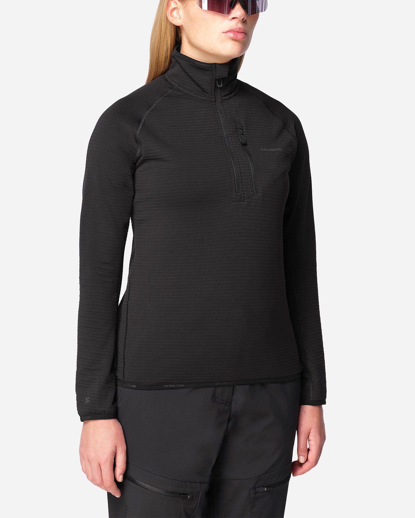Maglia running SALOMON ESSENTIAL LIGHTWARM W - Nero - 1 | Cisalfa Sport