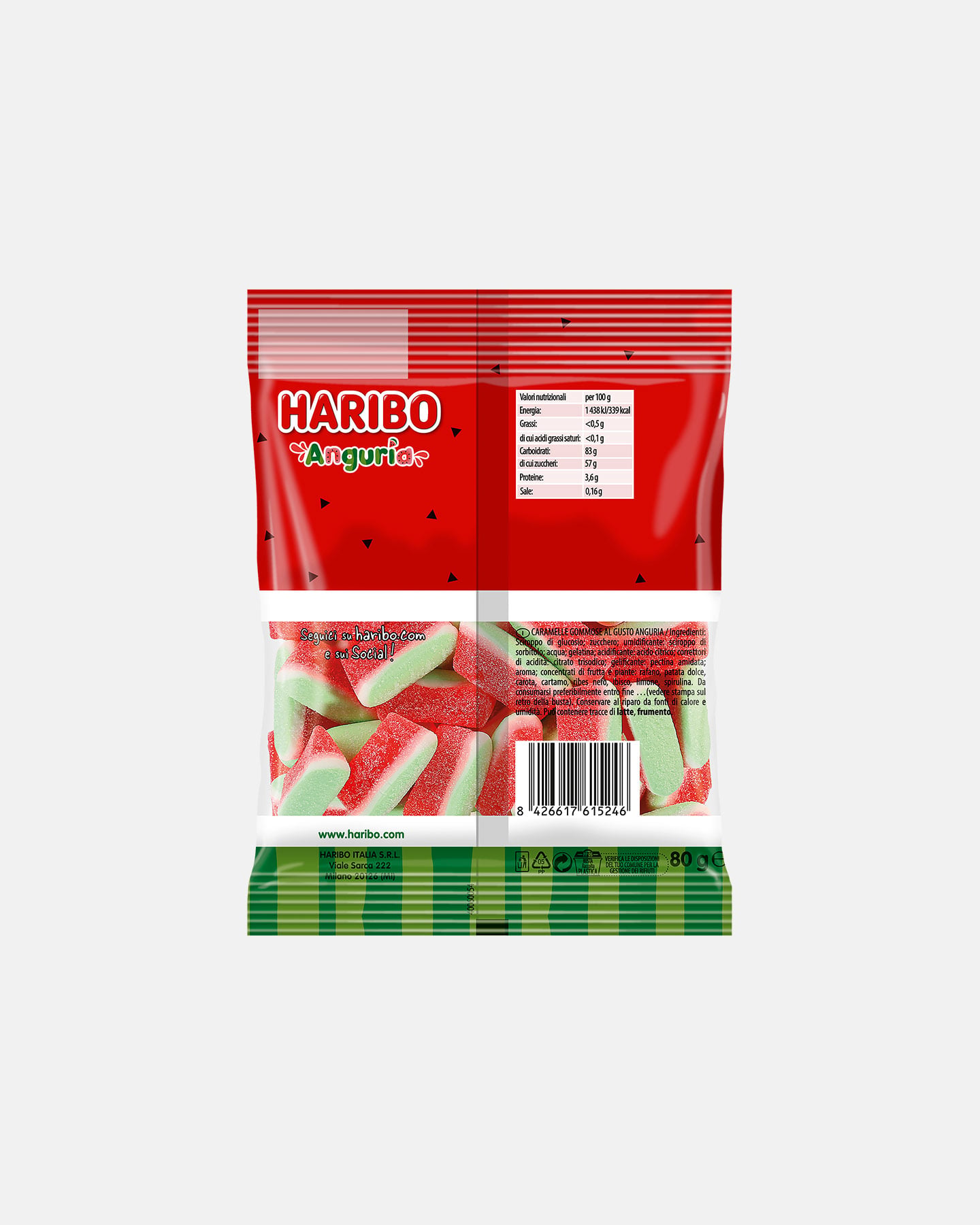 Caramelle HARIBO ANGURIA 80 G  - Color mix - 1 | Cisalfa Sport