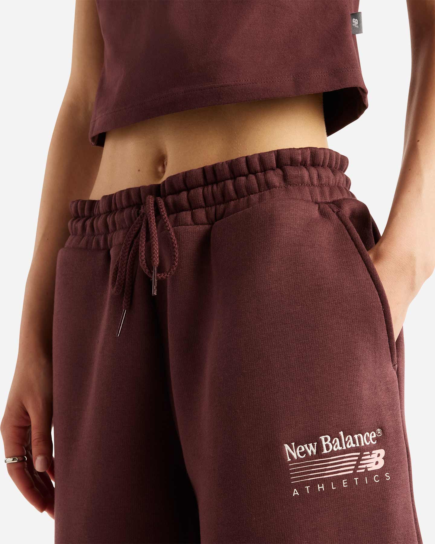 Pantalone training NEW BALANCE WIDE LEG TRACKSIDE W - Rosso - 3 | Cisalfa Sport