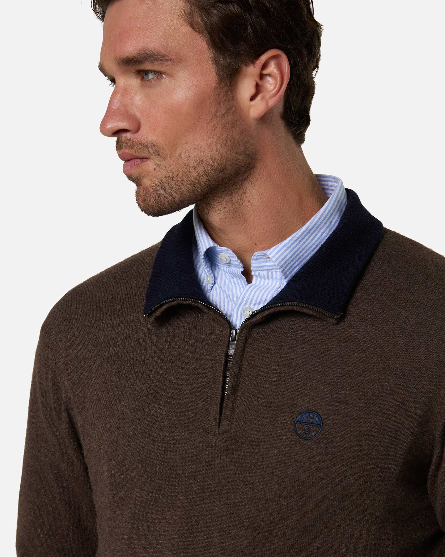 Maglione NORTH SAILS HALF ZIP CASHMERE M - Marrone - 5 | Cisalfa Sport