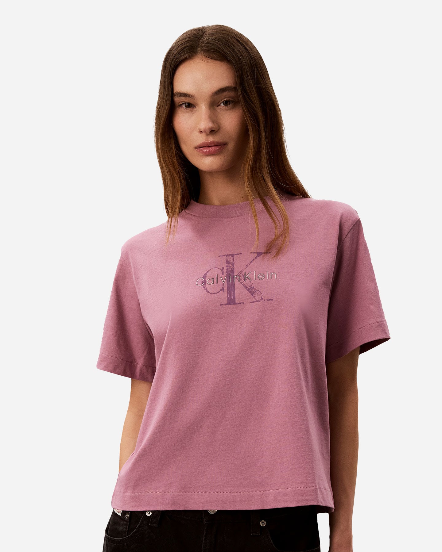 T-shirt CALVIN KLEIN JEANS BOXY LOGO W - Rosa - 1 | Cisalfa Sport