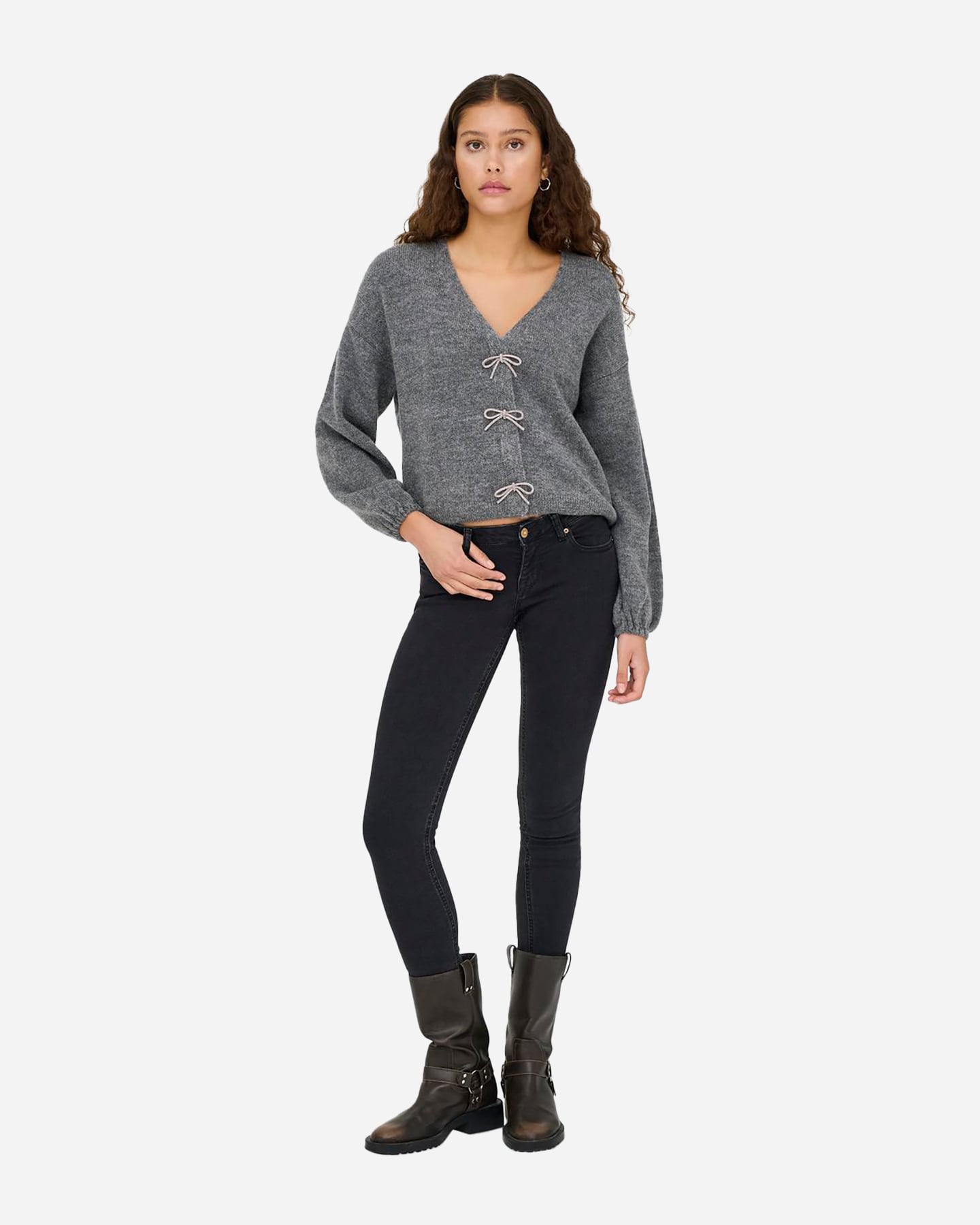 Cardigan ONLY FIOCCHI STRASS W - Grigio - 3 | Cisalfa Sport