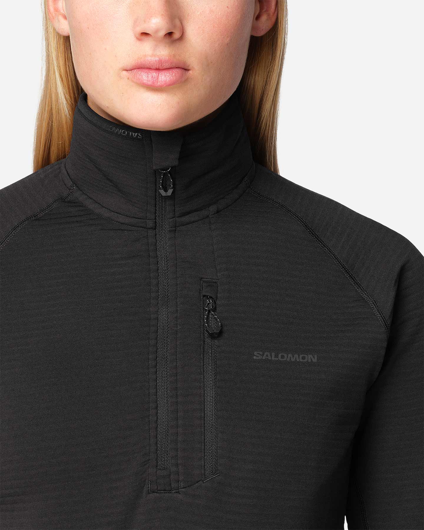 Maglia running SALOMON ESSENTIAL LIGHTWARM W - Nero - 3 | Cisalfa Sport