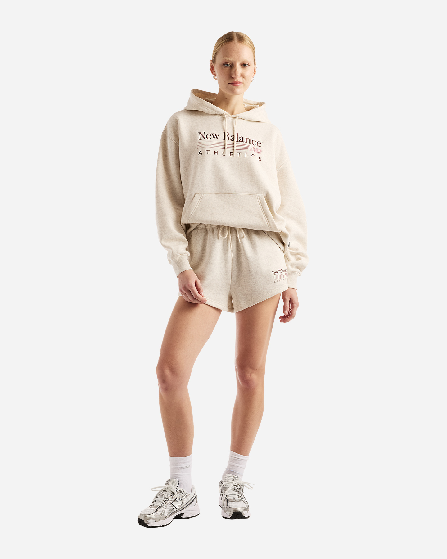 Felpa NEW BALANCE TRACKSIDE BIG LOGO W - Beige - 3 | Cisalfa Sport