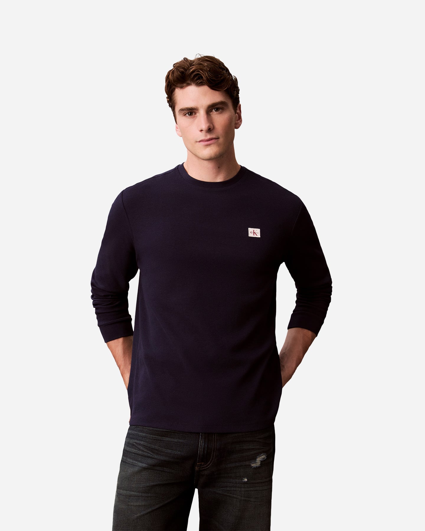 T-shirt CALVIN KLEIN JEANS WAFFLE BADGE M - Blu - 1 | Cisalfa Sport