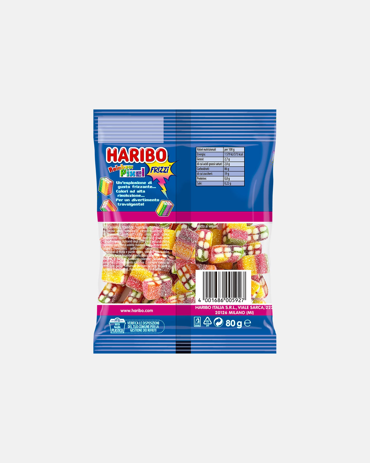 Caramelle HARIBO PIXEL FRIZZI 80 G  - Color mix - 1 | Cisalfa Sport