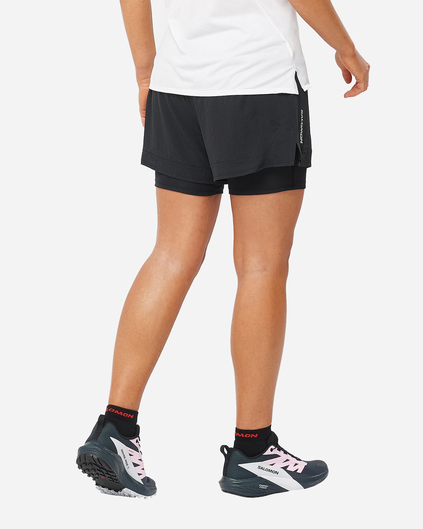 Short running SALOMON SENSE AERO 2IN1 W - Nero - 2 | Cisalfa Sport