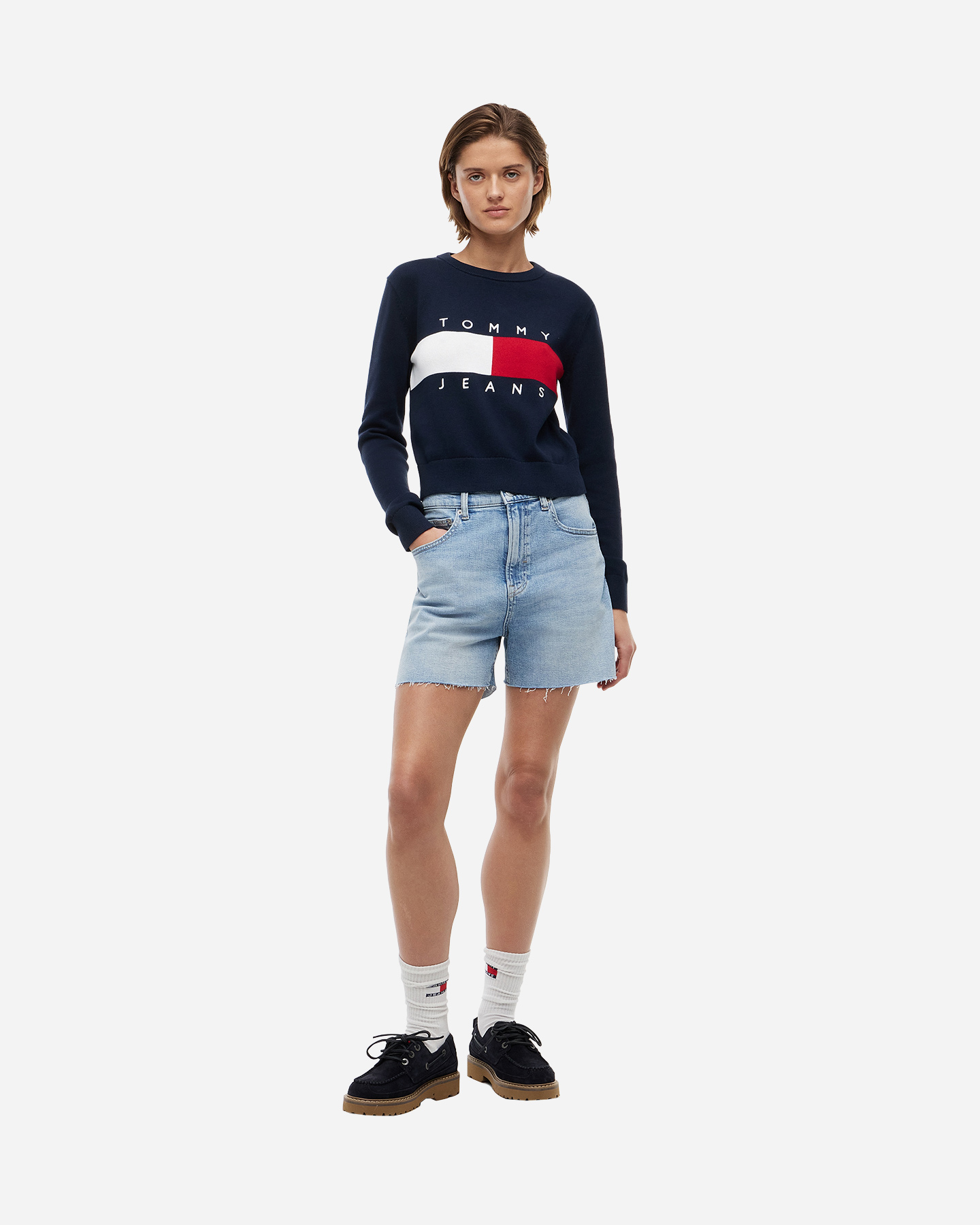 Maglione TOMMY HILFIGER BIG FLAG W - Blu Navy - 2 | Cisalfa Sport