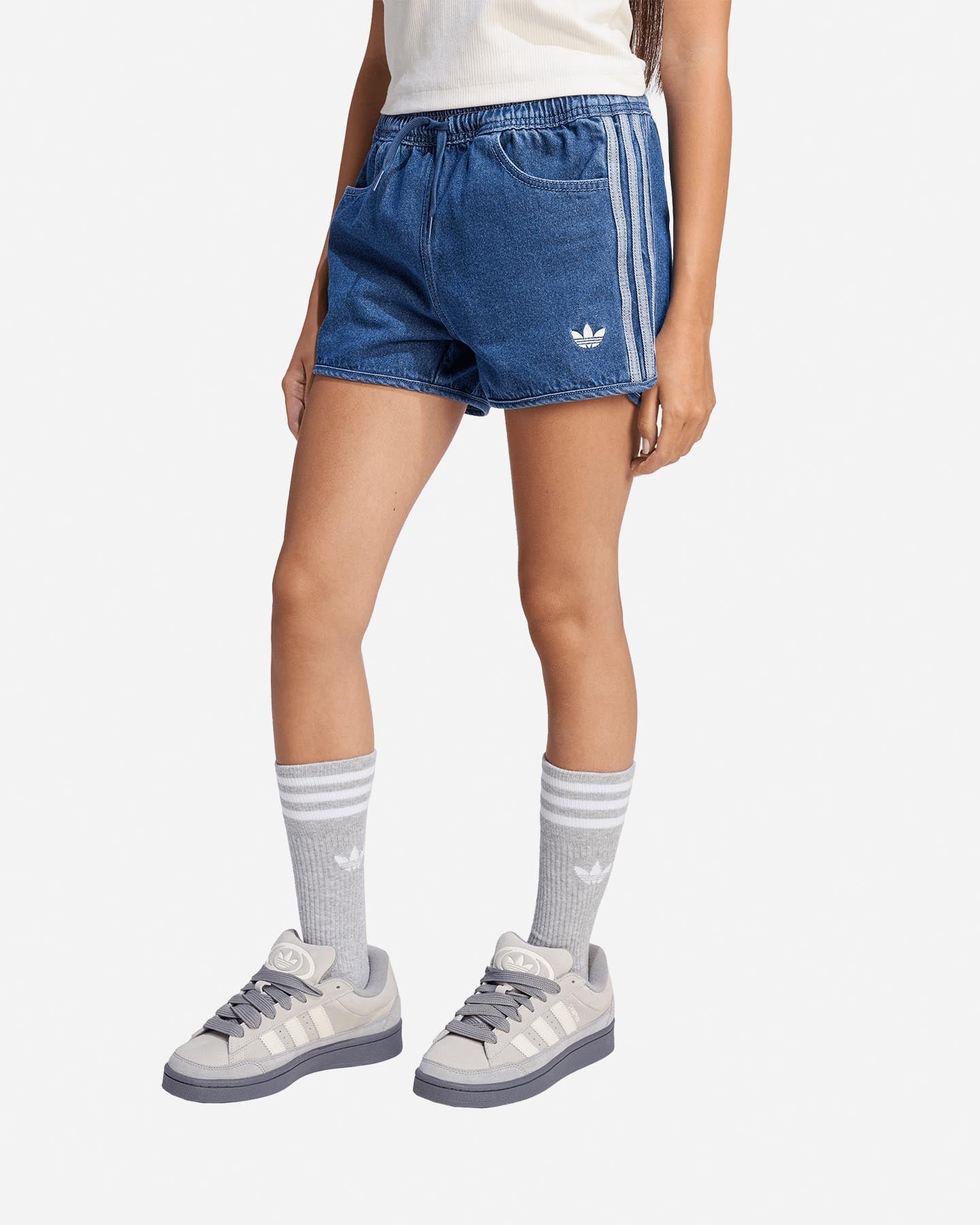 Pantaloncini ADIDAS DENIM 3STRIPES JR - Blu - 1 | Cisalfa Sport